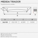 Puxador Metálico Cromado Mate 2433