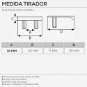 Puxador Metálico Cromado Mate 4081E 32 mm