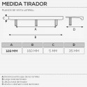 Puxador Metálico Cromado Mate 4081E 160 mm