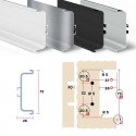 Perfil Sistema Gola Horizontal Intermediário Antracite 8007