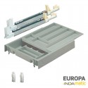 Gaveta Cozinha Porta-Talheres Duplo PVC Cinza Europa