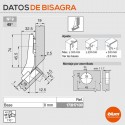 Dobradiça Cozinha Blum +45º de Rosca SEM TETON