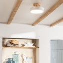 Lâmpada do teto LED 12 Madera madeira e metal CCT Selecionável Onshisty