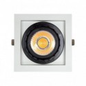 Spotlight Downlight LED 18 Co COB quadrado 125x125 mm Branco Quente