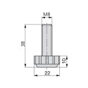 Nivelador M8 Sextavada para Regulação Externa H 38 mm (20 pçs)