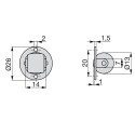 Roda Auxiliar para Móveis D. 13 mm para Tampa Giratória (20 pçs)