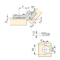 Dobradiça Braço Angular 45º com Freio e Excêntrica Emuca X91 Euro (10 pçs)