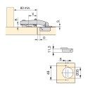 Dobradiça Braço Angular 90º com Freio e Excêntrica Emuca X91 (10 pçs)