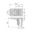 Dobradiça Central para Porta de Vidro (1 set)