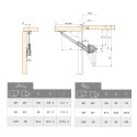 Dobradiças para Portas Elevables Força 20 - 70 kg x cm Emuca NSDX