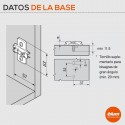 Base Dobradiça Cozinha Blum Expando Cruz COM TETON