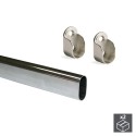 Barra para o guarda-roupa Oval de Aço 30x15 mm (2 pçs)