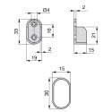 Barra para o guarda-roupa Oval de Aço 30x15 mm (2 pçs)