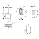 Barra para o guarda-roupa Oval de Aço 30x15 mm (2 pçs)