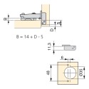 Dobradiça 110º com Base Emuca X95 (20 pçs)